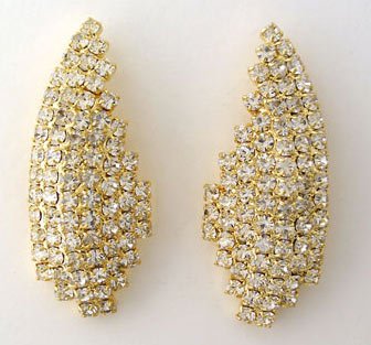 Oriental Fan CZ Earrings - CLIP ON Reg $49.99