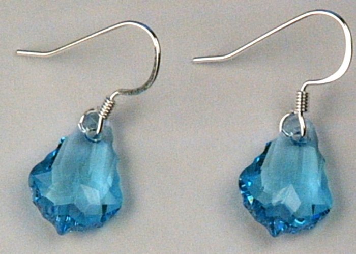 Blue Teardrop Earrings by One Red Feather 32-0001