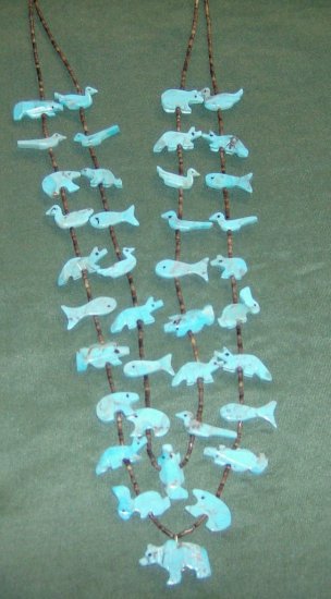 2 Strand All Turquiose Necklace