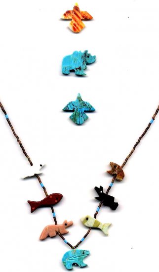 Mini Necklace-Turquoise Heartline Bear Bottom