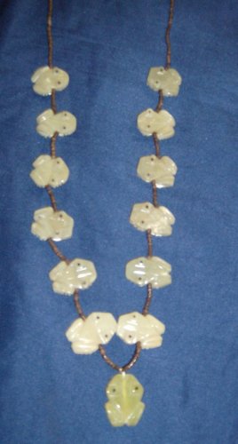 All Frog Necklace-Green Serpintine
