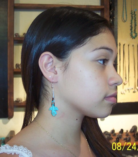 Eagle Loop Earrings-Turquoise