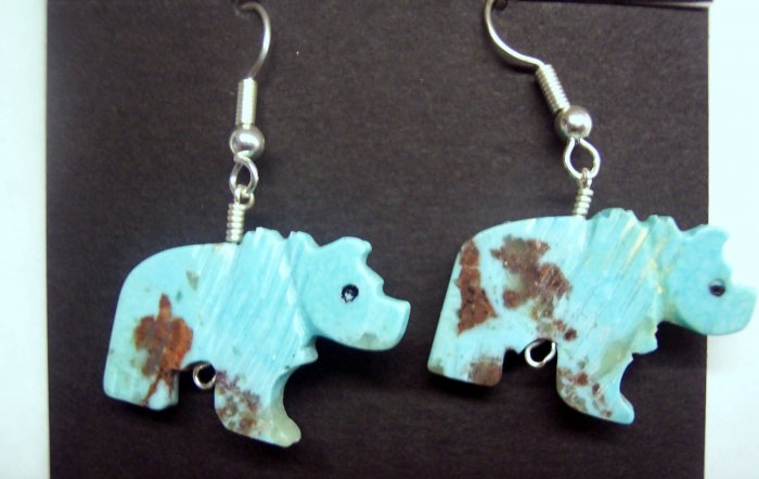 Grizzly Bear Twist Earrings-Turquoise