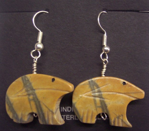 Heartline Bear Twist Earrings-Picasso Marble
