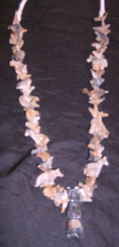 Stack Necklace in all Picasso Marble with Standing Bear Bottom