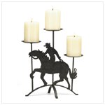 Cowboy on Horse Candleholder