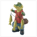 Fishing Crocodile Figurine