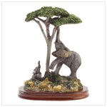 Elephant and Child Figurine