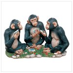 Monkeys Playing Card Game