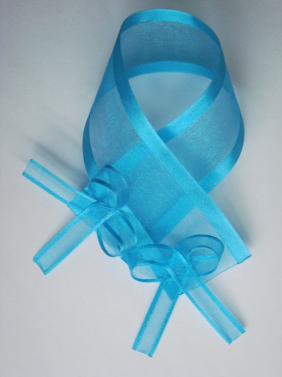 SEA BREEZE - Turquoise Blue Organza Ribbon Bookmark with Ribbon Bows