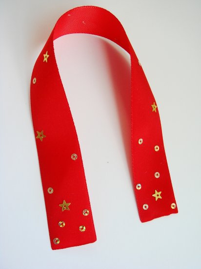 RED FLICKER - Red Satin Ribbon Bookmark with Sequin Accent