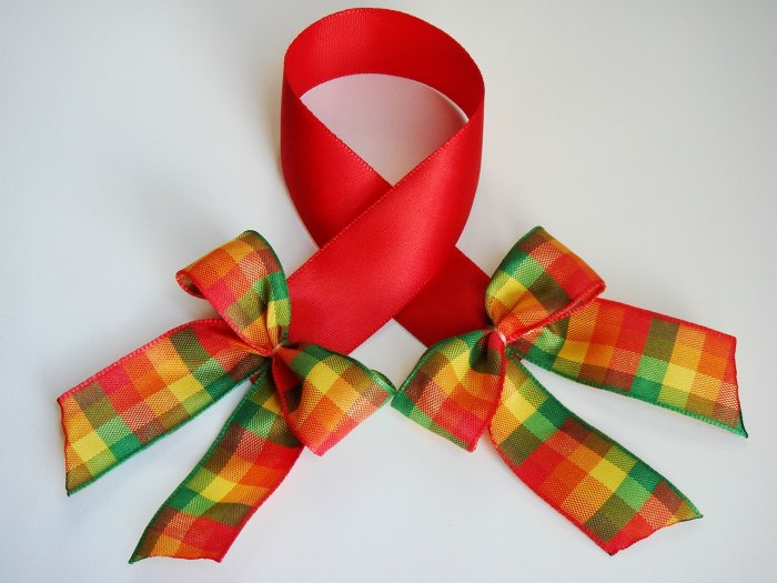 Red Satin Bookmark with Colorful Ribbon Bows