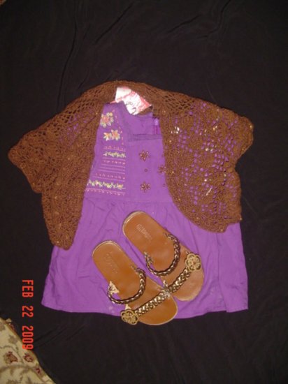 GYMBOREE~COLORFUL PARADISE~TOP~SHRUG~SZ 6~SANDALS 11