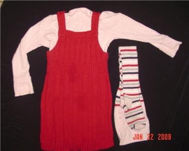 GYMBOREE~SCHOOL GIRL ROCK ~SWEATER DRESS~5~TIGHTS~8-10