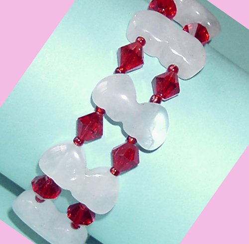 Valentines Day Red And Pink Double Heart Bracelet