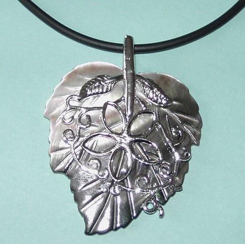 Mother or Pearl Leaf Shaped Pendant Free Shipping
