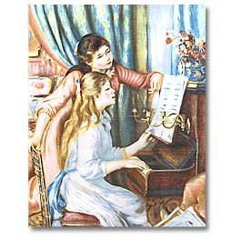 Impressionist Woman and Girl At Piano Panel