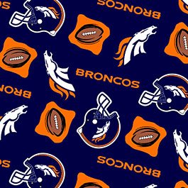 Denver Broncos Navy Blue Football 72x60