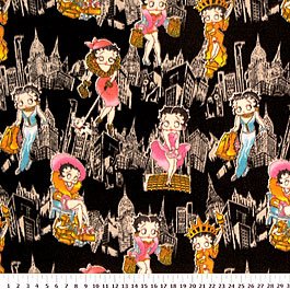 Betty Boop In the City On Black 72x60