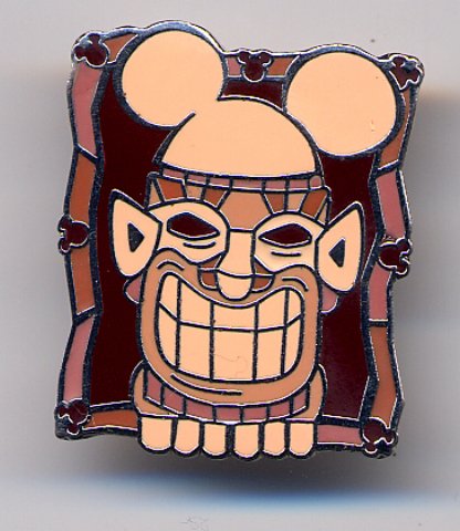 Disney Cast Lanyard Hidden Mickey 2008 Brown Tiki Pin