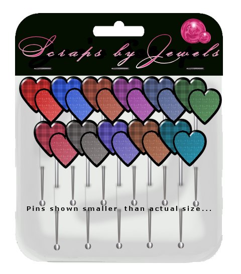 Double Heart Stick Pins