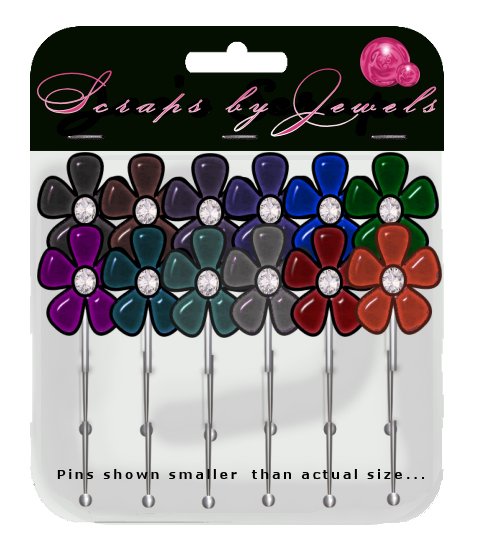 Colored Flower Stick Pins