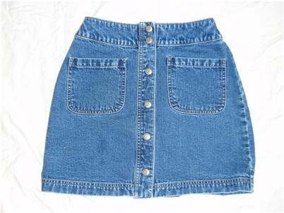 Gap Snap Blue Denim Mini Skirt Sz 1