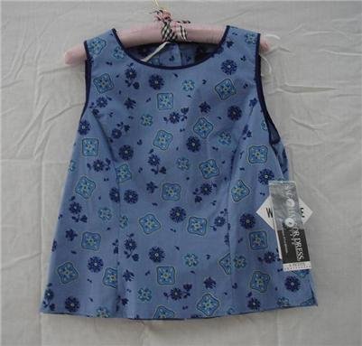 New NWT Sag Harbor Blue Floral Stretch Top 6P 6 P Shirt