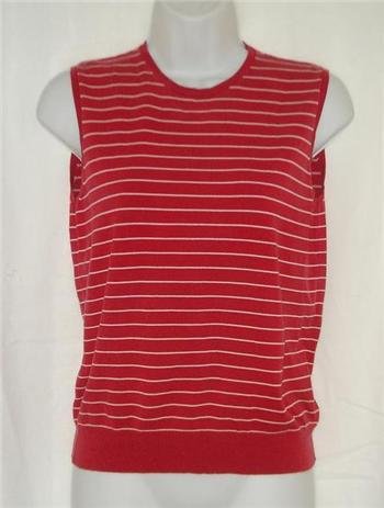 Womens Stretch Ralph Lauren Red striped Shirt Medium