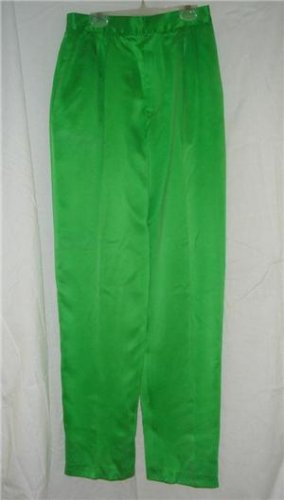 DANA BUCHMAN Lime Green Silk Dress Pants sz 10 Lined