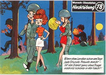GERMAN FANTASY MILITARY CARTOON POSTCARD # 18 UNUSED MINT