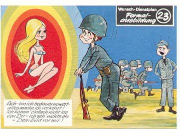 GERMAN FANTASY MILITARY CARTOON POSTCARD # 23 UNUSED MINT