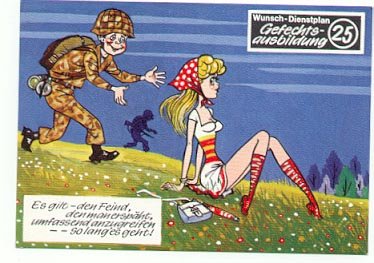 GERMAN FANTASY MILITARY CARTOON POSTCARD # 25 UNUSED MINT