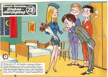 GERMAN FANTASY MILITARY CARTOON POSTCARD # 28 UNUSED MINT