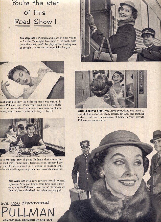 1953 PULLMAN TRAINS COMFORTABLE CONVENIENT AND SAFE MAGAZINE AD (170)