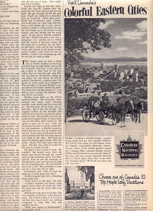 1953 CANADIAN NATIONAL RAILWAYS - COLORFUL EASTERN CITIES MAGAZINE AD (179)
