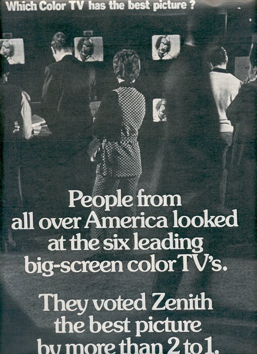 1972 ZENITH SUPER CHROMACOLOR TELEVISION DOUBLE PAGE MAGAZINE AD (43)