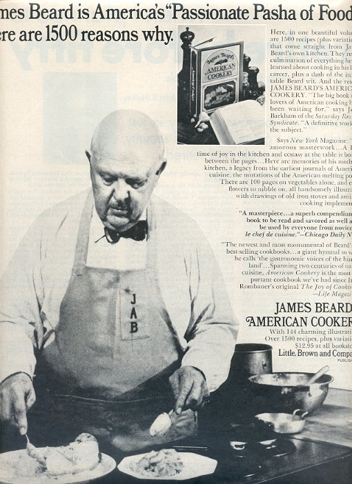 1972 JAMES BEARD IS AMERICA'S PASSIONATE PASHA OF FOOD MAGAZINE AD (80)