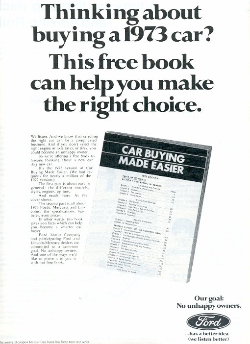 1972 CAR BUYING MADE EASIER WITH FORD MAGAZINE AD (95)