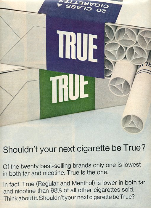 1972 TRUE CIGARETTES MAGAZINE AD (96)