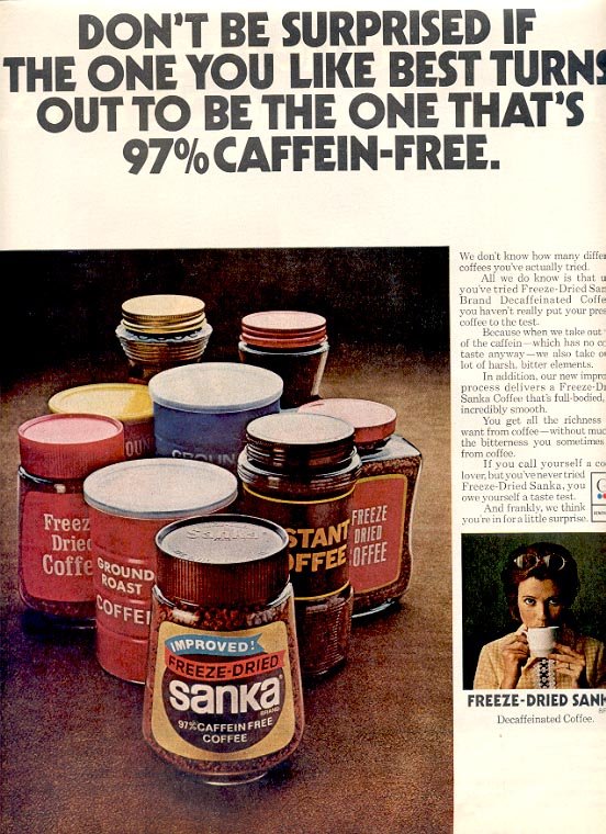 1971 SANKA FREEZE DRIED COFFEE MAGAZINE AD (103)