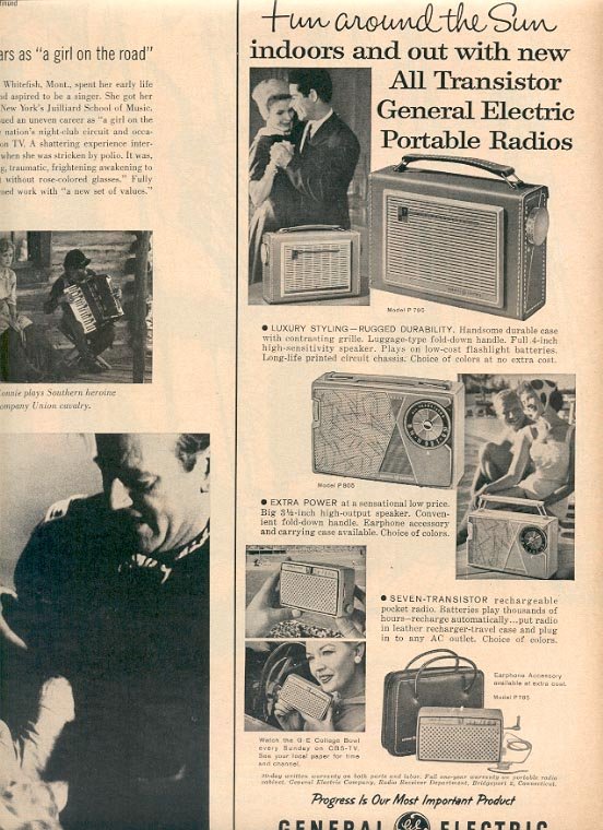 1959 GENERAL ELECTRIC TRANSISTOR PORTABLE RADIOS MAGAZINE AD (157)