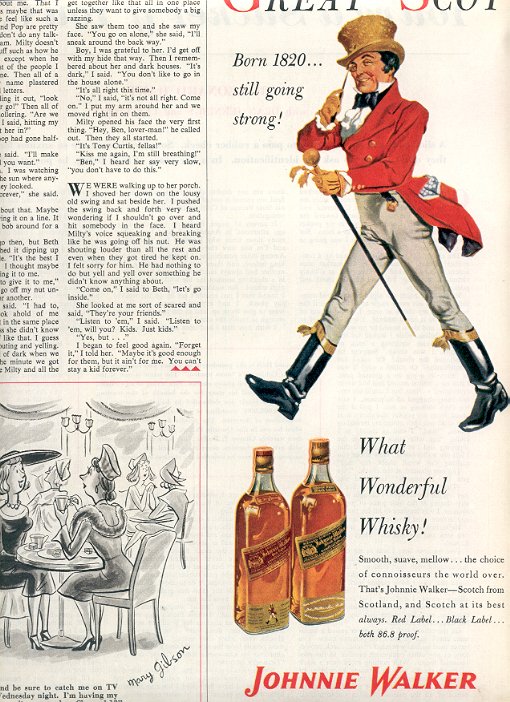 1953 JOHNNIE WALKER BLENDED SCOTCH WHISKY MAGAZINE AD (197)
