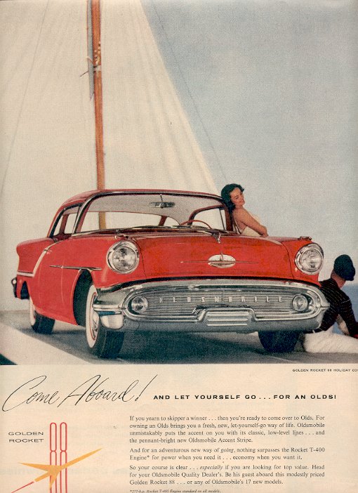 1957 GOLDEN ROCKET 88 HOLIDAY COUPE OLDSMOBILE MAGAZINE AD (204)
