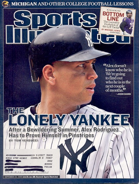 SPORTS ILLUSTRATED MAGAZINE SEPTEMBER 25 2006 ALEX RODRIGUEZ NEW YORK YANKEES BACK ISSUE MINT