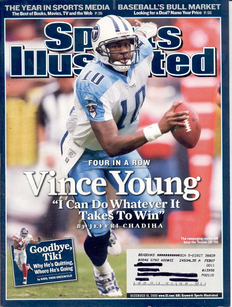SPORTS ILLUSTRATED MAGAZINE DECEMBER 18 2006 TITANS VINCE YOUNG BACK ISSUE MINT