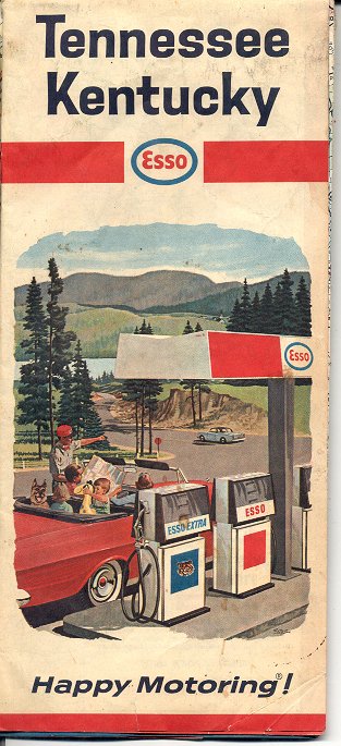TENNESSEE - KENTUCKY ESSO HAPPY MOTORING TRAVEL MAP 1966