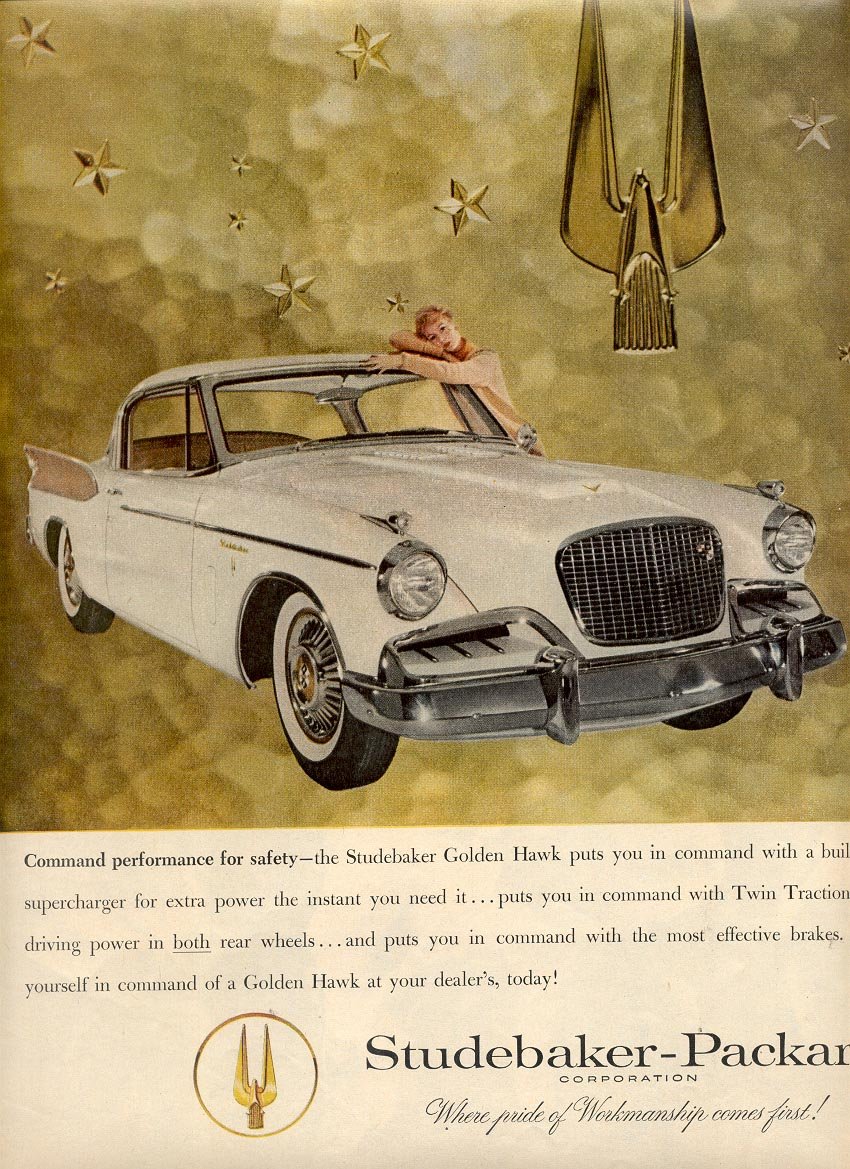 1957 STUDEBAKER GOLDEN HAWK MAGAZINE AD (233)