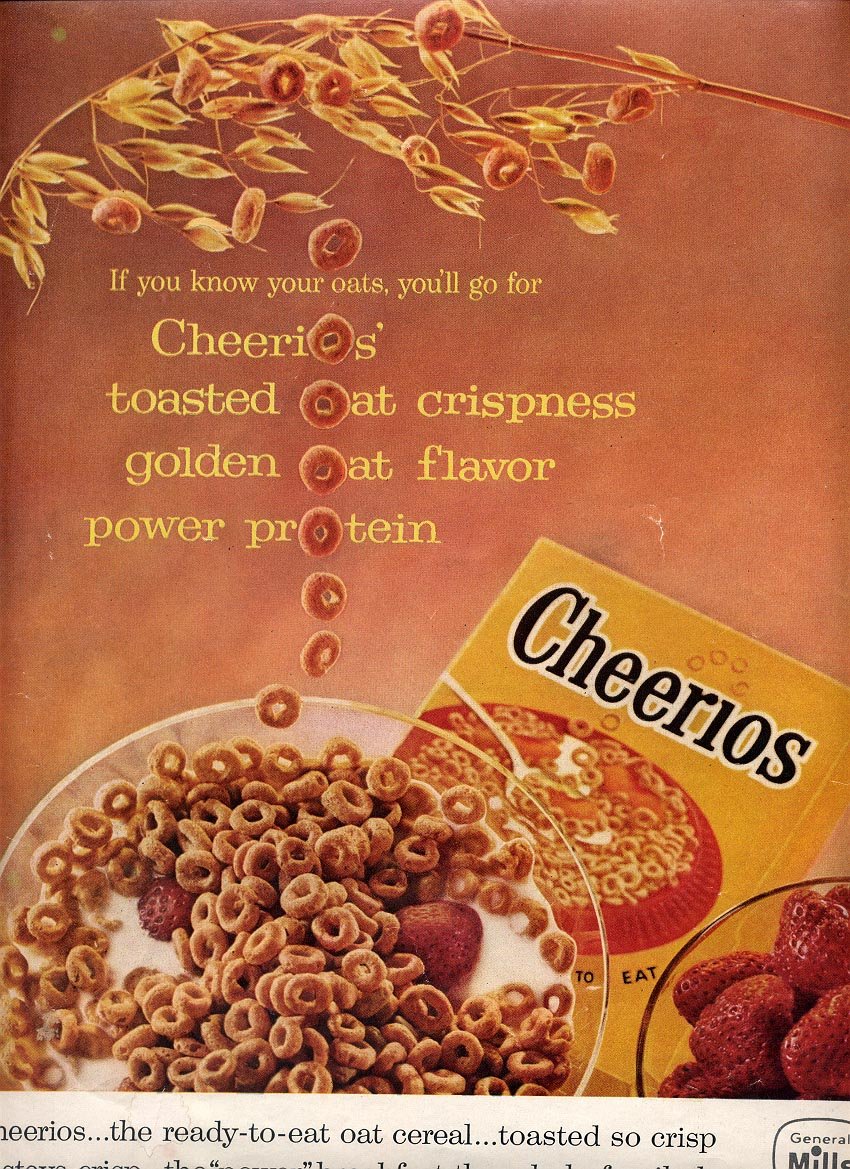1958 CHEERIOS CEREAL BY GENERAL MILLS MAGAZINE AD (251)