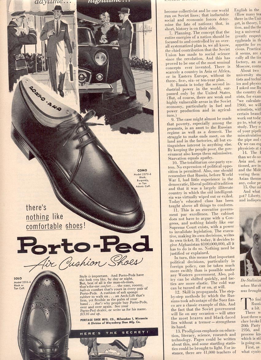 1958 PORTO-PED AIR CUSHION SHOES MAGAZINE AD (263)